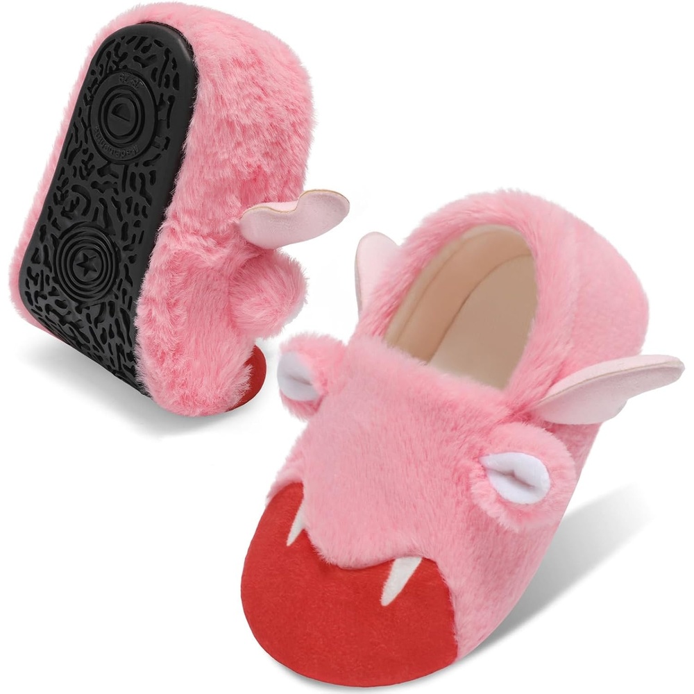 image:imageLeIsfIt Toddler Slippers Boys Girls Cartoon Plush House ShoesBatpink