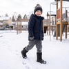 LeIsfIt Toddler Snow Boots Boys Girls Plush Lined Winter Boots(Black)