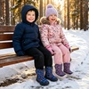 LeIsfIt Toddler Snow Boots Boys Girls Plush Lined Winter Boots(Bluedinosaur)