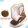 LeIsfIt Toddler Snow Boots Boys Girls Plush Lined Winter Boots(Brown)