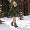 LeIsfIt Toddler Snow Boots Boys Girls Plush Lined Winter Boots(Grey)