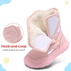 LeIsfIt Toddler Snow Boots Boys Girls Plush Lined Winter Boots(Pink)