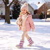 LeIsfIt Toddler Snow Boots Boys Girls Plush Lined Winter Boots(Rainbow)