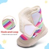 LeIsfIt Toddler Snow Boots Boys Girls Plush Lined Winter Boots(Rainbow)