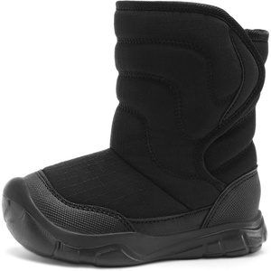 LeIsfIt Toddler Snow Boots Boys Girls Plush Lined Winter Boots(Black)