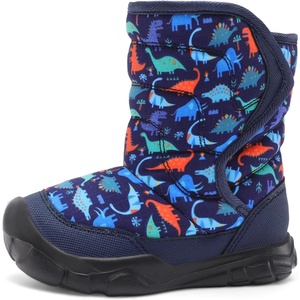 LeIsfIt Toddler Snow Boots Boys Girls Plush Lined Winter Boots(Bluedinosaur)