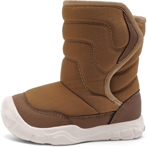 LeIsfIt Toddler Snow Boots Boys Girls Plush Lined Winter Boots(Brown)