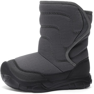 LeIsfIt Toddler Snow Boots Boys Girls Plush Lined Winter Boots(Grey)