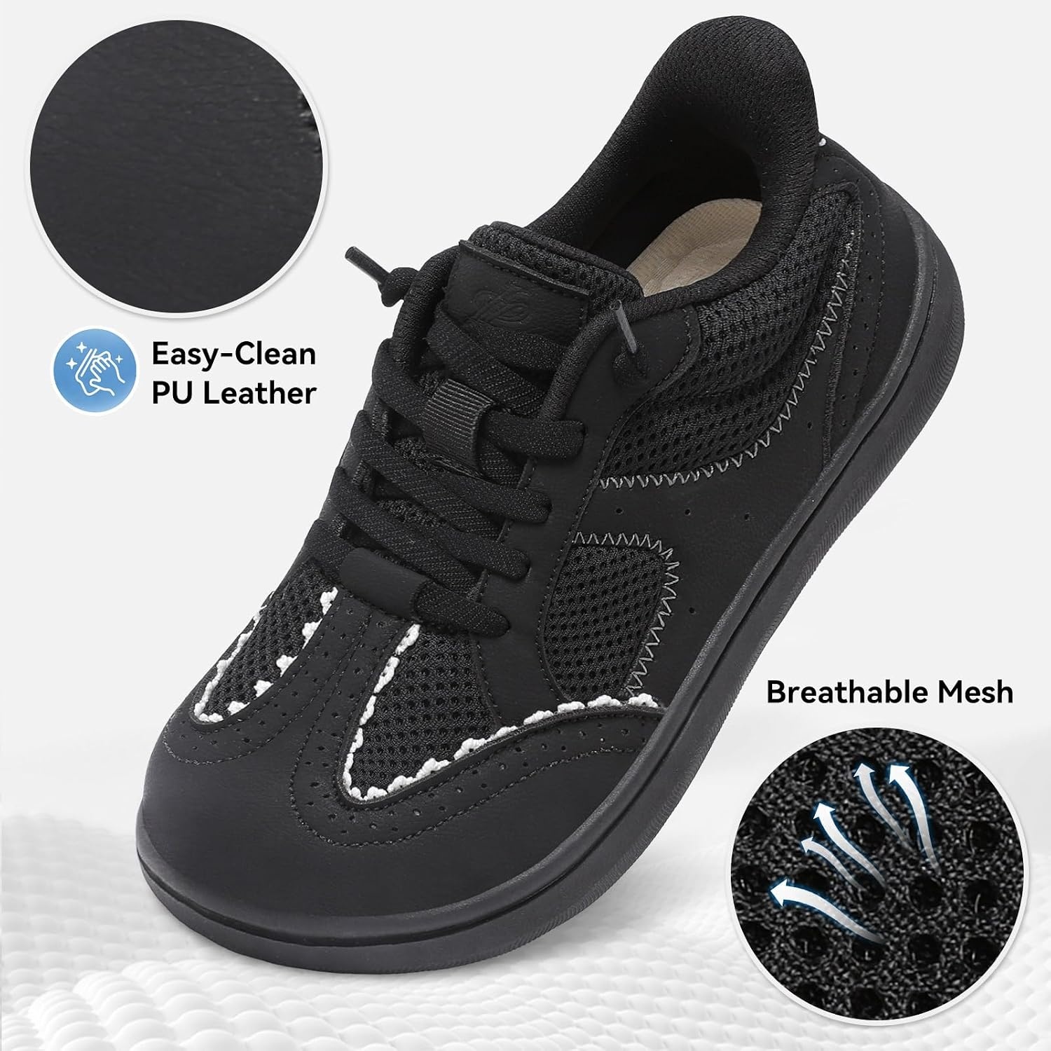 image:imageLeIsfIt Womens Retro Fashion Sneakers Wide Toe Box SlipOn Barefoot ShoesBlack