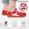 LeIsfIt Women’s Retro Fashion Sneakers Wide Toe Box Slip-On Barefoot Shoes(Red)