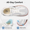 LeIsfIt Women’s Retro Fashion Sneakers Wide Toe Box Slip-On Barefoot Shoes(White)