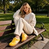 LeIsfIt Women’s Retro Fashion Sneakers Wide Toe Box Slip-On Barefoot Shoes(Yellow)