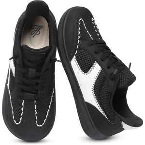 LeIsfIt Women’s Retro Fashion Sneakers Wide Toe Box Slip-On Barefoot Shoes(Black/White)