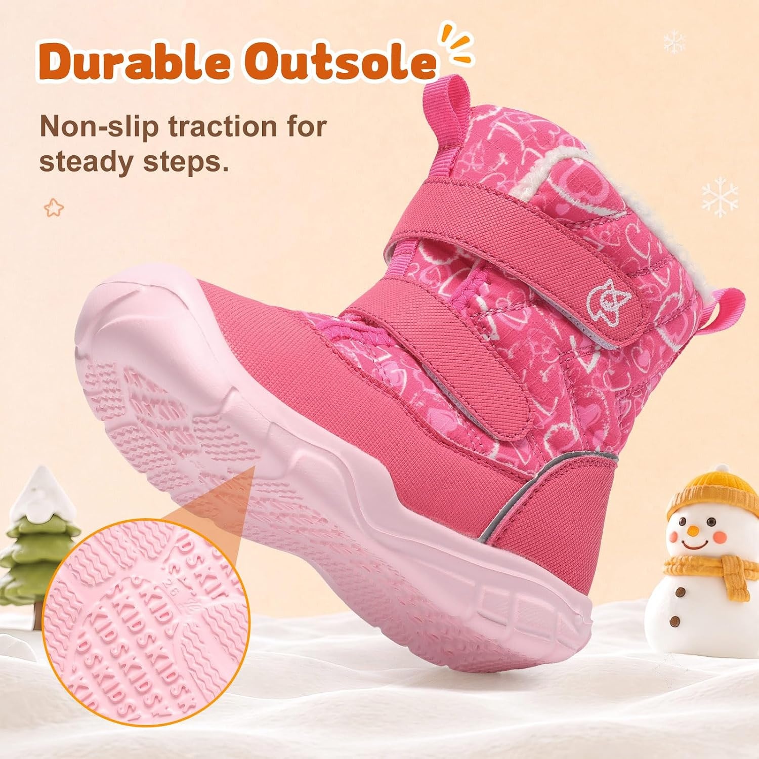 image:imageLeIsfIt Toddler Boots Boys Girls Plush Lined Snow Boots Warm Winter ShoesRose