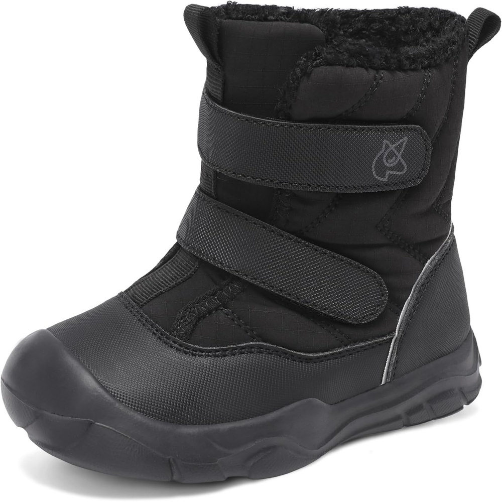 image:imageLeIsfIt Toddler Boots Boys Girls Plush Lined Snow Boots Warm Winter ShoesBlack