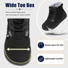 LeIsfIt Men’s Snow Boots Wide Toe Box Warm Faux Fur Lined Winter Shoes(Black)