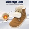 LeIsfIt Men’s Snow Boots Wide Toe Box Warm Faux Fur Lined Winter Shoes(Brown)