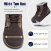 LeIsfIt Men’s Snow Boots Wide Toe Box Warm Faux Fur Lined Winter Shoes(Chocolate)