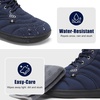 LeIsfIt Men’s Snow Boots Wide Toe Box Warm Faux Fur Lined Winter Shoes(Navy)