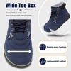 LeIsfIt Men’s Snow Boots Wide Toe Box Warm Faux Fur Lined Winter Shoes(Navy)