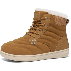 LeIsfIt Men’s Snow Boots Wide Toe Box Warm Faux Fur Lined Winter Shoes(Brown)