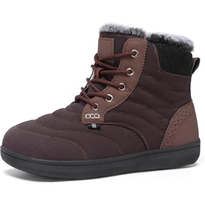 LeIsfIt Men’s Snow Boots Wide Toe Box Warm Faux Fur Lined Winter Shoes(Chocolate)