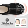 LeIsfIt Men’s Wide Toe Box Slippers Adjustable Comfort House Shoes(Blackstripe)