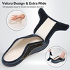 LeIsfIt Men’s Wide Toe Box Slippers Adjustable Comfort House Shoes(Bluepattern)