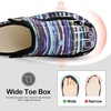 LeIsfIt Men’s Wide Toe Box Slippers Adjustable Comfort House Shoes(Bluestripe)