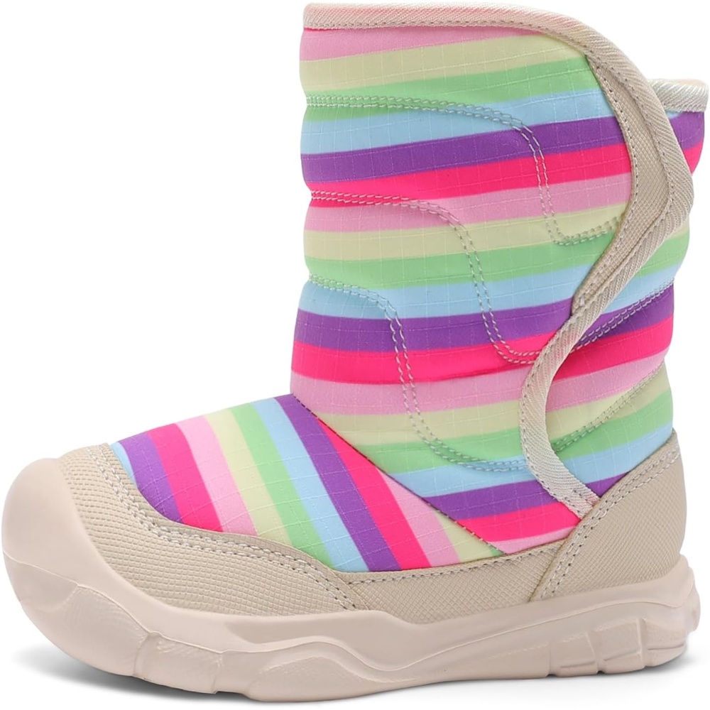 image:imageLeIsfIt Toddler Boots Boys Girls Plush Lined Snow Boots Cozy Winter ShoesRainbow