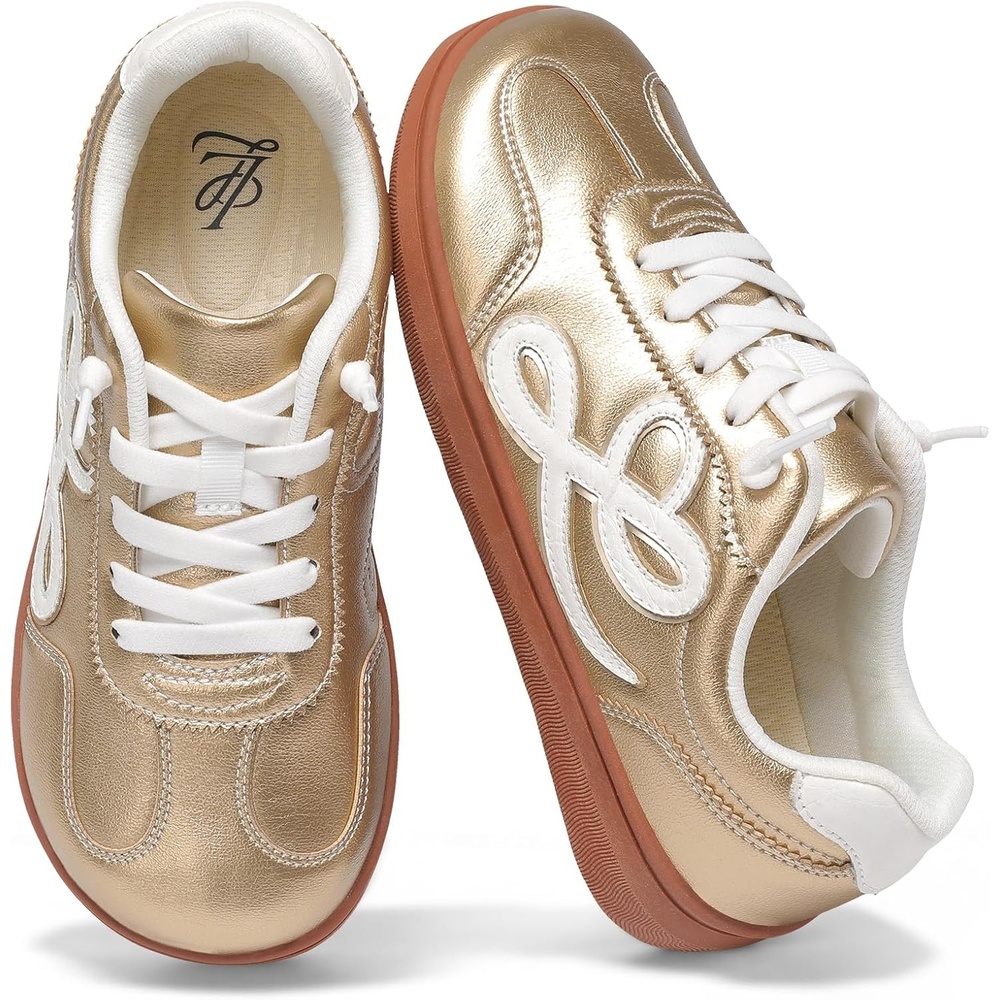 image:imageLeIsfIt Womens Retro Fashion Sneakers Wide Toe Box SlipOn Barefoot ShoesGold