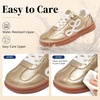 LeIsfIt Women’s Retro Fashion Sneakers Wide Toe Box Slip-On Barefoot Shoes(Gold)