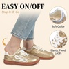 LeIsfIt Women’s Retro Fashion Sneakers Wide Toe Box Slip-On Barefoot Shoes(Gold)