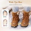 LeIsfIt Women’s Winter Boots Faux Fur Lined Warm Ankle Booties(Brown)
