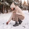 LeIsfIt Women’s Winter Boots Faux Fur Lined Warm Ankle Booties(Grey)