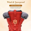 LeIsfIt Women’s Winter Boots Faux Fur Lined Warm Ankle Booties(Orange Red)