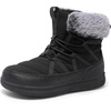LeIsfIt Women’s Winter Boots Faux Fur Lined Warm Ankle Booties(Black)