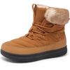LeIsfIt Women’s Winter Boots Faux Fur Lined Warm Ankle Booties(Brown)