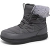 LeIsfIt Women’s Winter Boots Faux Fur Lined Warm Ankle Booties(Grey)
