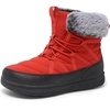 LeIsfIt Women’s Winter Boots Faux Fur Lined Warm Ankle Booties(Orange Red)