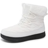 LeIsfIt Women’s Winter Boots Faux Fur Lined Warm Ankle Booties(White)