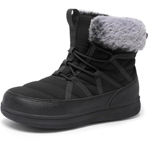LeIsfIt Women’s Winter Boots Faux Fur Lined Warm Ankle Booties(Black)
