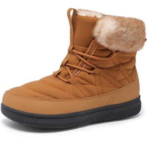 LeIsfIt Women’s Winter Boots Faux Fur Lined Warm Ankle Booties(Brown)